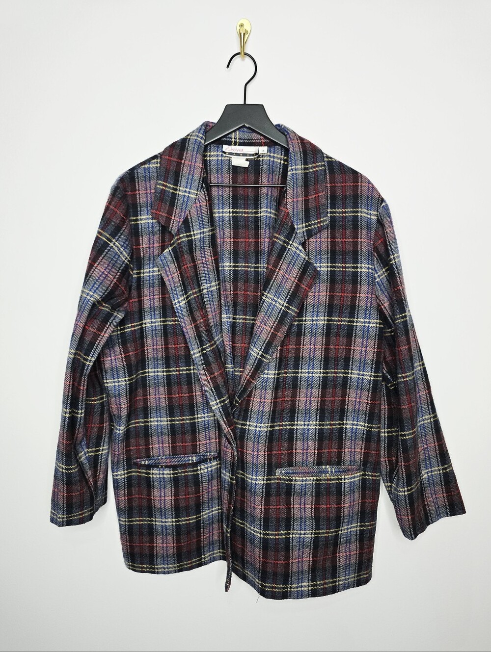 Diana Marco 90s Plaid Blazer Size 14